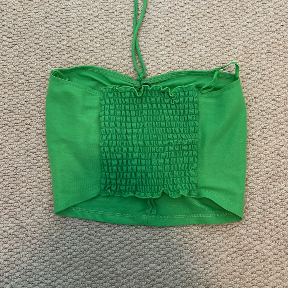 ZARA green tie halter top - Picture 2 of 4